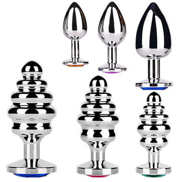 Stainless Steel Butt Plug / Spiral Beads Stimulation / Thread Anal Sex Toy for Adult Couples - EVE's SECRETS